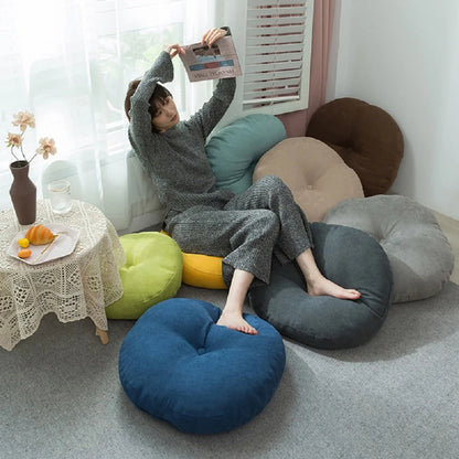 Solid Color Floor Seat Pillow – Round Meditation & Yoga Cushion for Sofa, Bed, Car Seat, and Pouf Mat