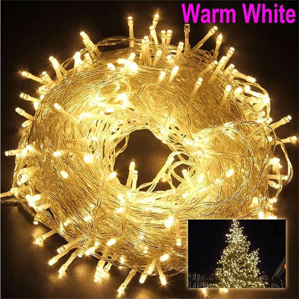 LED Christmas String Lights - 5M–100M Fairy Lights for Patio, Wedding & Holiday Decor