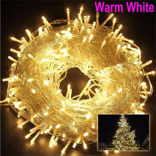 LED Christmas String Lights - 5M–100M Fairy Lights for Patio, Wedding & Holiday Decor