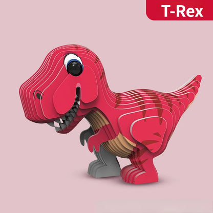 Children’s 3D Animal & Dinosaur Puzzle Set – Early Education Intelligence Toy for Kids Ages 3-6, Kindergarten Learning Model Kit