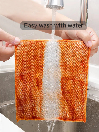 Magic Cleaning Cloth: Kitchen Dishwashing Towel with Metal Steel Wire – Ultimate Dish and Pot Cleaning Tool