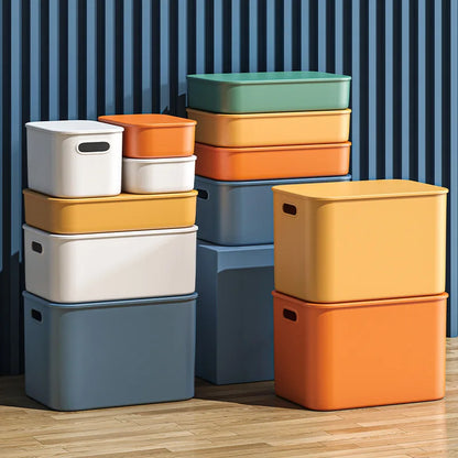 Plastic Storage Box Organizer – Stackable Colorful Baskets for Jewelry, Lipstick, Toys, Underwear & Desktop Snacks