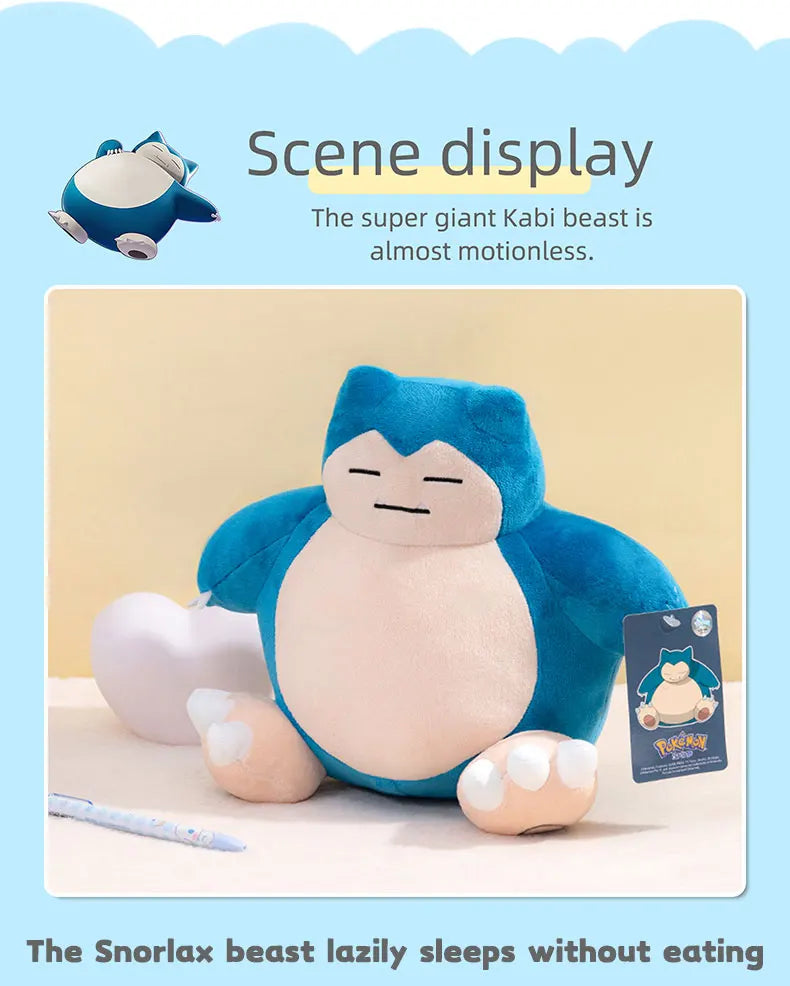 Pokémon Kawaii Snorlax Plush Toy – Cute Cartoon Stuffed Doll, Pendant & Throw Pillow, Birthday & Christmas Gift for Kids and Friends