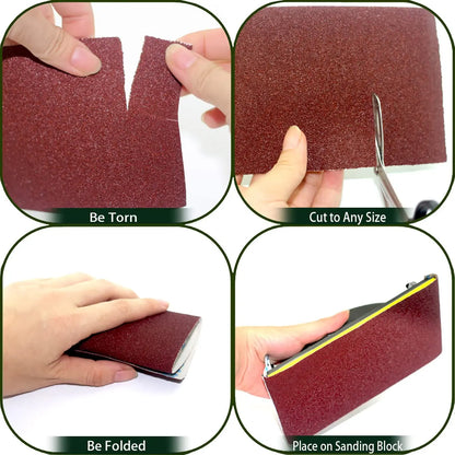 Aluminum Oxide Sandpaper Roll 9.5cm Wide – 60–600 Grit Abrasive Paper for Metal Grinding, Wood Polishing, Furniture & Car Detailing Use