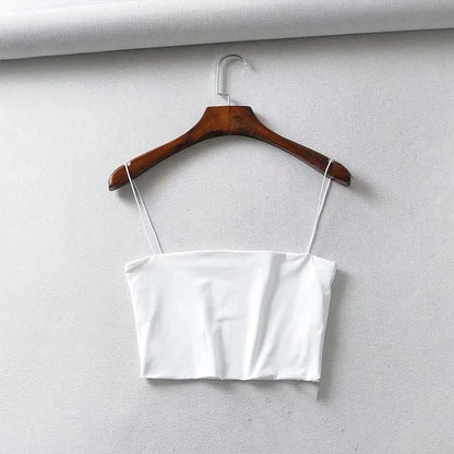 Women’s Summer Crop Tank Top — Sleeveless Elastic Cotton Camisole