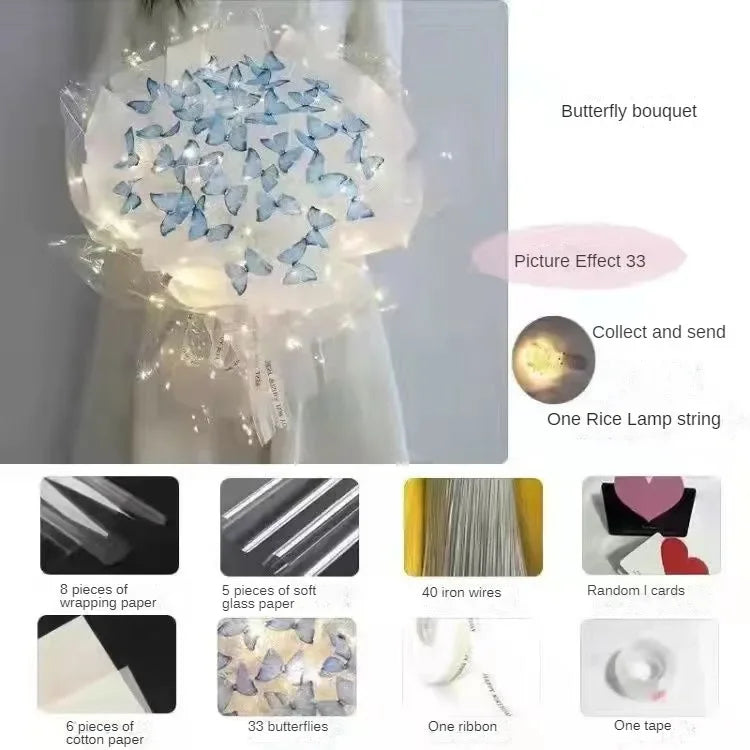 Butterfly Bouquet DIY – Handmade Artificial Flowers, Thoughtful Gift for Girlfriend, Birthday, Proposal & Wedding Decoration
