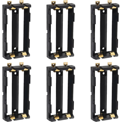 6PCS 18650 Battery Holder - 2-Slot Li-Ion Battery Clip Case with Copper Contacts Storage Box