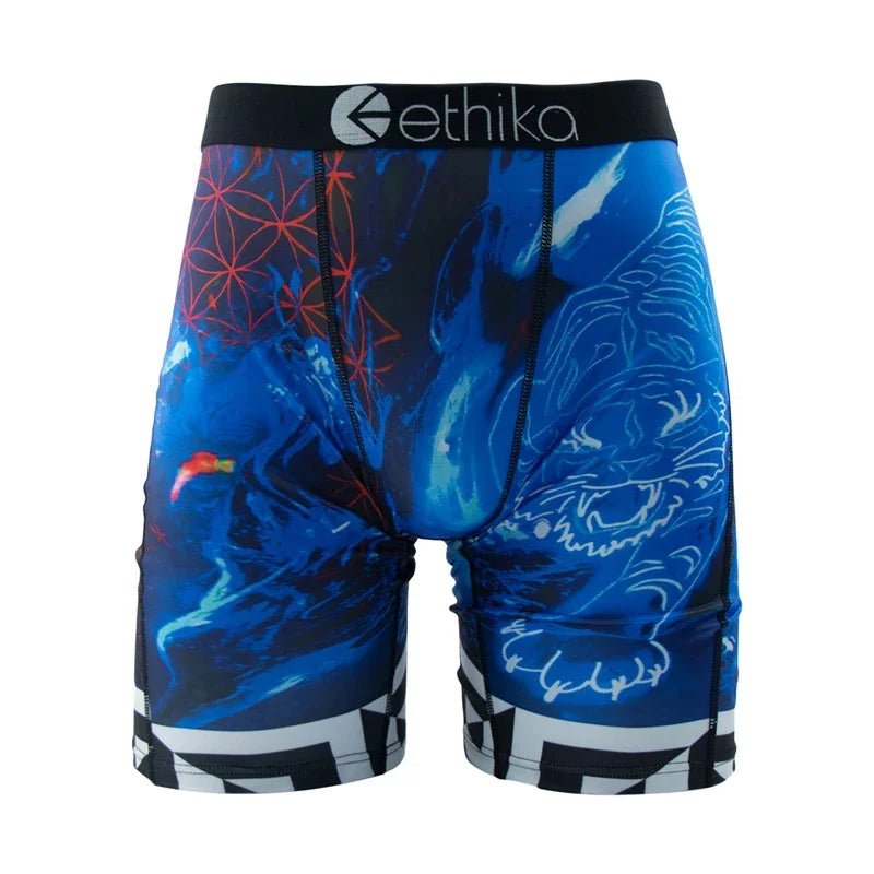 ETHIKA Men’s Sexy Breathable Boxer Shorts Plus Size S-3XL Swimming Underwear Trunks