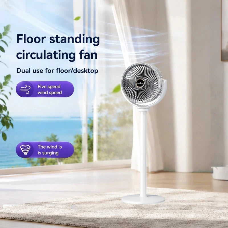 3-in-1 Air Circulation Fan - Retractable Standing & Desk Cooling Fan with Remote Control