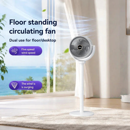 3-in-1 Air Circulation Fan - Retractable Standing & Desk Cooling Fan with Remote Control