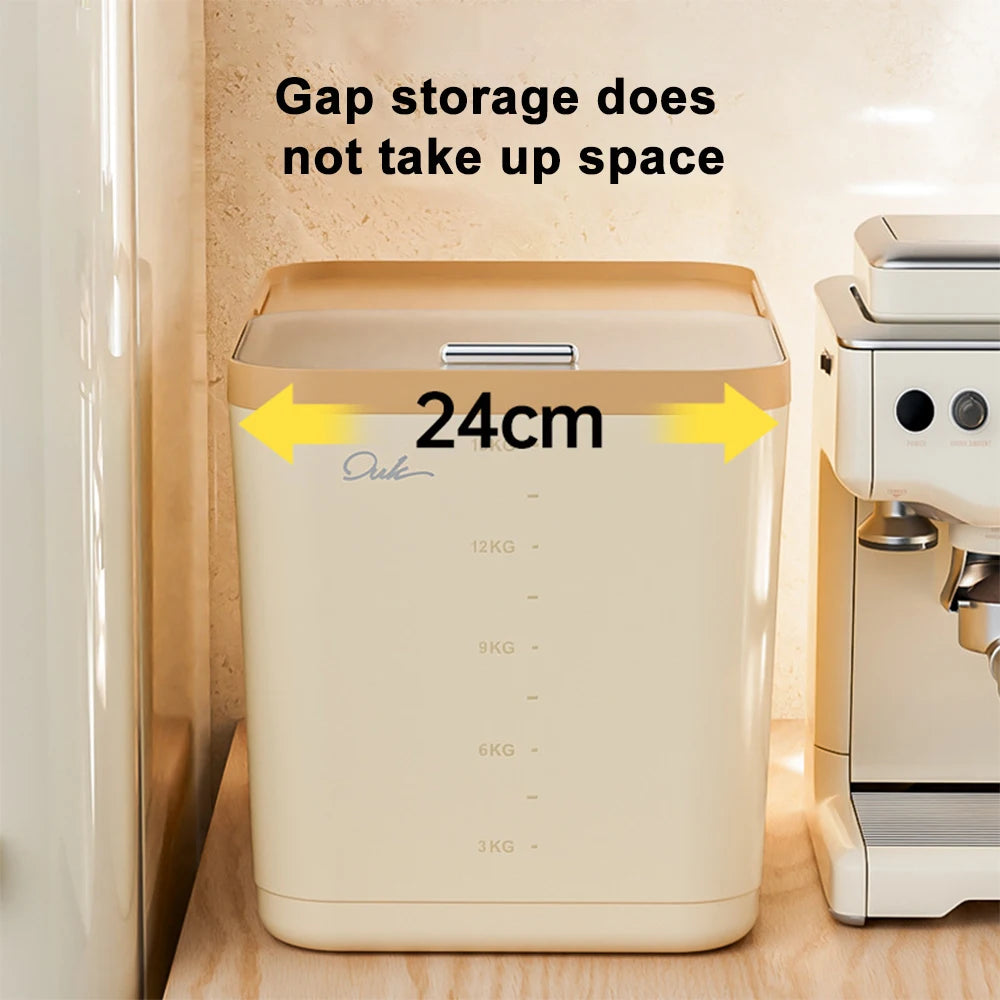 10KG Rice Storage Container & Pet Food Box - Sealed Cereal Dispenser with Buckle, Insect-Proof Grain Organizer for Kitchen