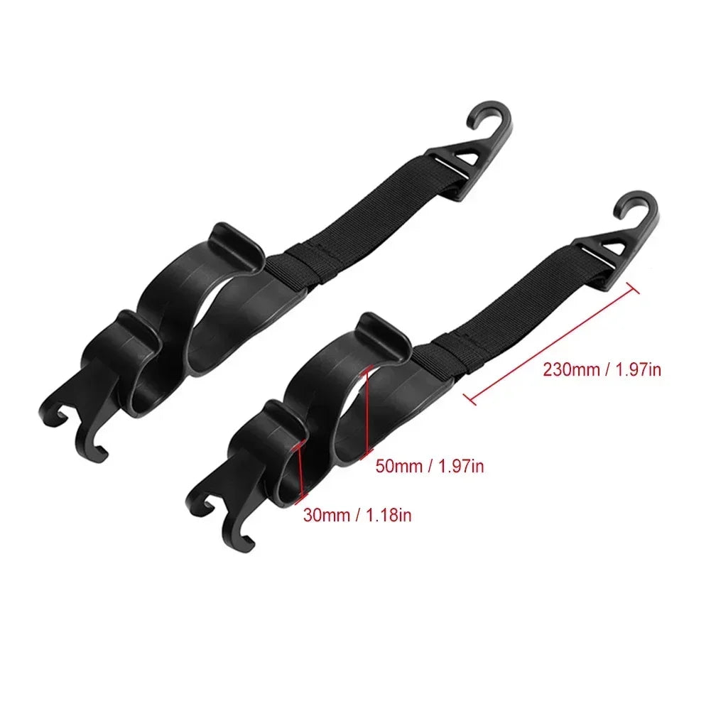 2PCS Car Back Seat Hooks — Multi-Function Headrest Hangers for Umbrella, Bags & Auto Interior Storage