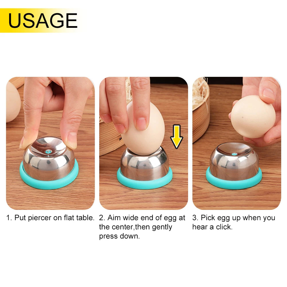 Stainless Steel Egg Piercer & Hole Puncher — Durable Kitchen Tool for Raw Eggs, Poaching & Baking