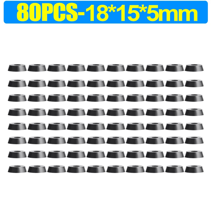 8/80pcs Rubber Furniture Pads - Non-Slip Floor Protectors & Chair Leg Bumper Gaskets for Tables and Cutting Boards