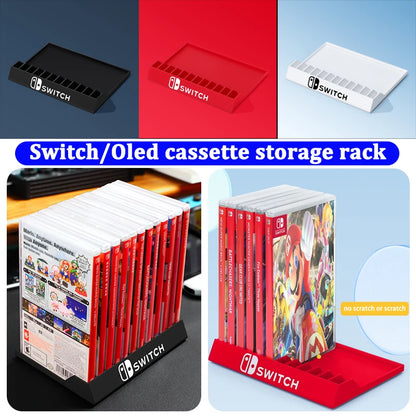 Nintendo Switch OLED Game Disc Storage Stand — Desktop Cassette Rack & Game Card Holder for NS Accessories