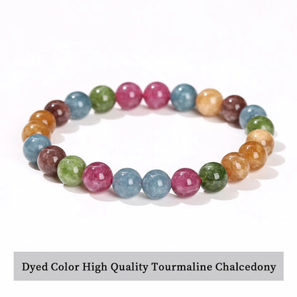 Natural Stone Beaded Bracelet - Obsidian, Fluorite & Quartz Healing Stretch Jewelry for Men & Women