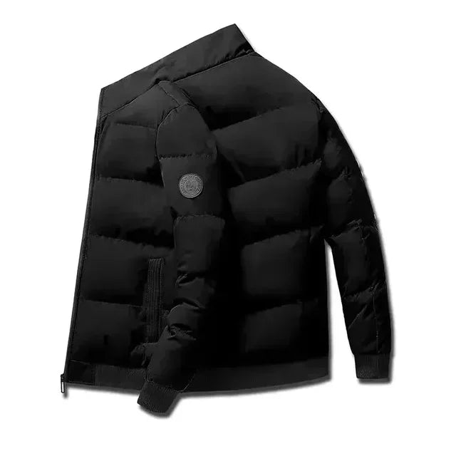 Men's Autumn Winter Short Jacket - Lightweight Cotton-Padded Stand Collar Zipper Coat for Outdoor Casual Wear