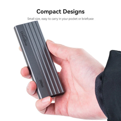 UnionSine 20Gbps M.2 PCIe SSD Case – Dual Protocol M.2 to USB Type-C 3.1 Adapter for NVMe, NGFF, and SATA SSD