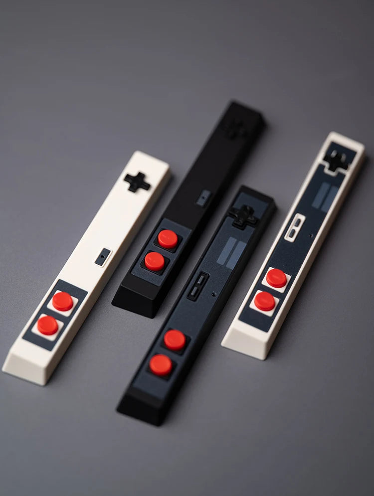 Retro Gamepad Keycap 6.25u Spacebar – Artisan ABS Keycap for MX Switches, Black & White for Mechanical Gaming Keyboards