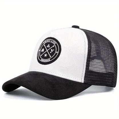 Summer Mesh Baseball Cap – ENJOY LIFE Letter Patch Snapback Hat for Men & Women, Breathable Unisex Hip Hop Trucker Cap