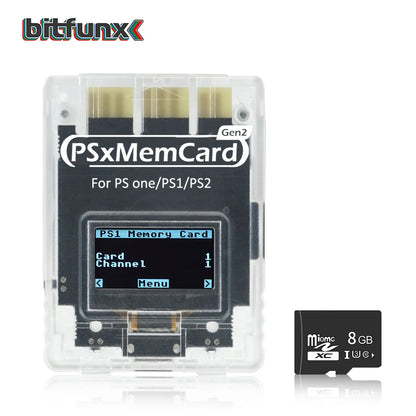 Bitfunx PSxMemCard Gen2 – Game Save Storage for PS1 & PS2 Games, Compatible with PlayStation Consoles