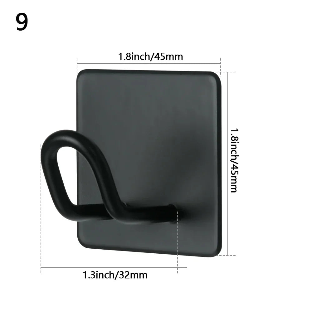 Stainless Steel Wall-Mounted Robe Hook - Rustproof Adhesive Towel and Coat Hanger for Bathrooms and Kitchens