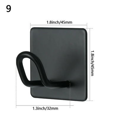Stainless Steel Wall-Mounted Robe Hook - Rustproof Adhesive Towel and Coat Hanger for Bathrooms and Kitchens