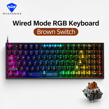 MACHENIKE K500-B94 Mechanical Gaming Keyboard - 94-Key Hot-Swappable 90% Layout with RGB Backlight for PC & Laptop