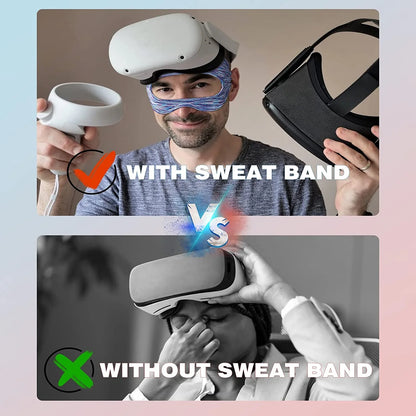 Breathable Eye Mask & Sweat Band for Meta Oculus Quest 2 – VR Headset Cover Accessory
