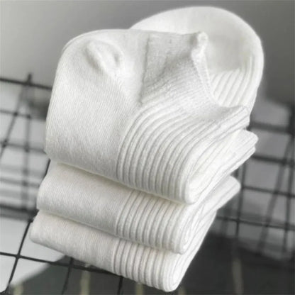 5 Pairs Women’s Ankle Socks Pack – 100% Cotton Invisible Low Cut Boat Socks, Sweat-Absorbing Breathable White Socks for Daily Wear