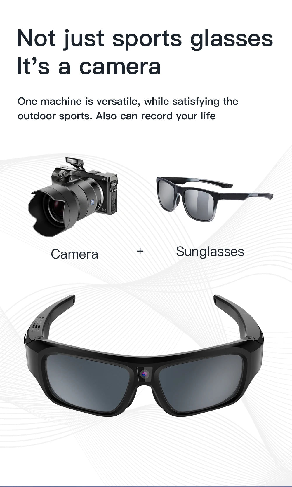 4K HD Smart Glasses Camera — Eyewear Camcorder for Driving, Cycling & Outdoor Video Recording