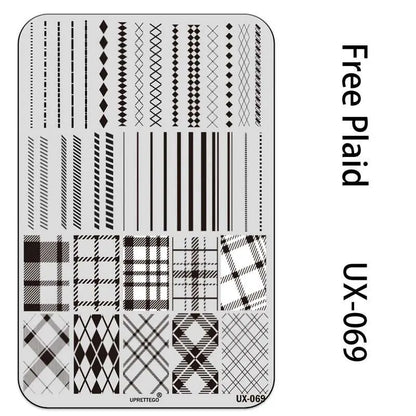 UX Serial 2 Stainless Steel Stamping Plate Template – Vintage Abstract Fabric Texture Pattern for Nail Art, Floral Lace, Xmas & Halloween Designs (UX52)