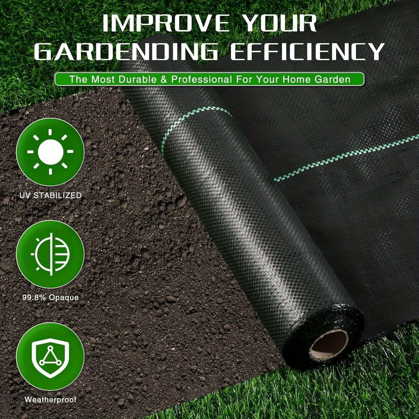 Heavy-Duty Garden Weed Barrier Fabric – Polypropylene Landscape Mat for Road & Gardening Ground Protection