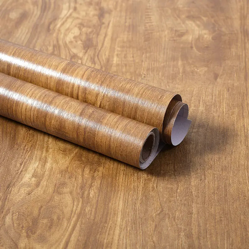 Self-Adhesive Waterproof Wood Grain Vinyl Wallpaper Roll – PVC Wall Sticker for Furniture Renovation & Bedroom Home Decor