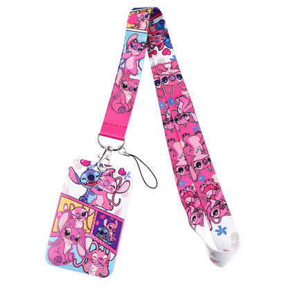 Cartoon Stitch Credential Holder Lanyard – Cute Neck Strap for Keychain, Pass & Credit Card Holder Accessories