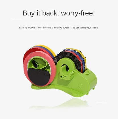 Semi-Automatic Multi-Roll Tape Dispenser – Reusable Thermal Tape Cutter with Storage Compartment
