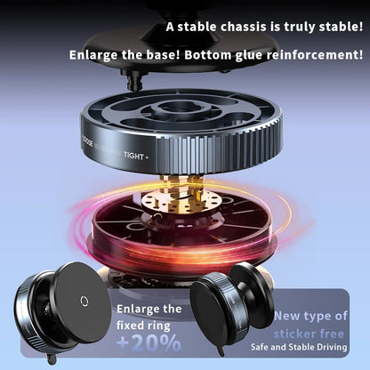 Magnetic Car Phone Mount – 360° Rotation, Vacuum Adsorption with Super Strong Suction for iPhone 12-16 Smartphones