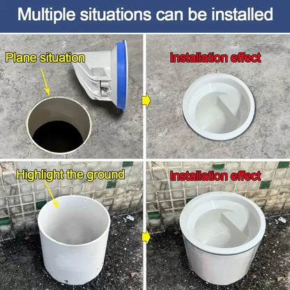 Automatic Closing Toilet Flange Ring – Anti-Leak, Odor-Resistant Floor Outlet Seal, Spill-Proof Shower Drain Bathroom Accessory