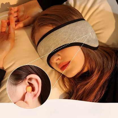 2-in-1 Noise-Reducing Earplugs & Adjustable Sleep Eye Mask – Travel, Nap & Sound Insulation Earmuffs