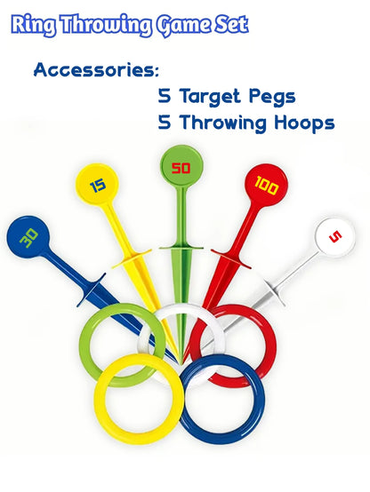 Rainbow Ring Toss Stacking Game – Colorful Outdoor Beach & Backyard Fun Toy, Interactive Holiday Gift for Kids & Family Play
