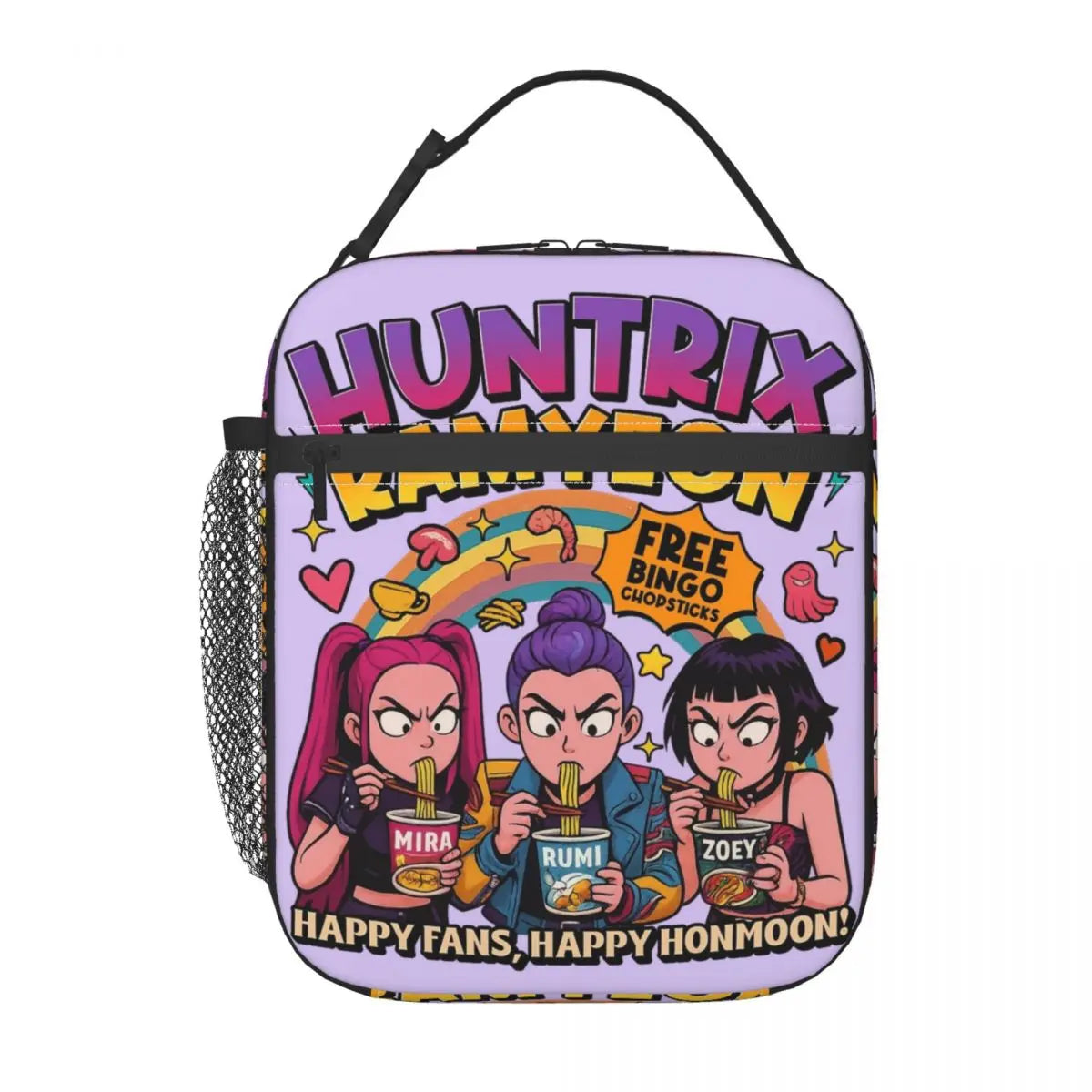 Huntrix KPop Demon Hunters Insulated Lunch Bag – Reusable Leakproof Cooler Tote for Kids & Office