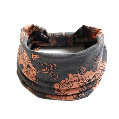 Bohemian Wide Cotton Stretch Headbands for Women – Turban Style Hairbands, Bandana Headwrap Hair Accessories