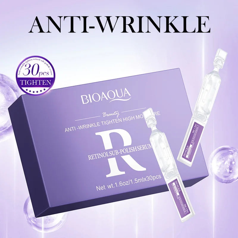 30pcs BIOAQUA Retinol Vitamin C Hyaluronic Acid Serum — Moisturizing, Firming, Hydrating Facial Essence for Skin Care