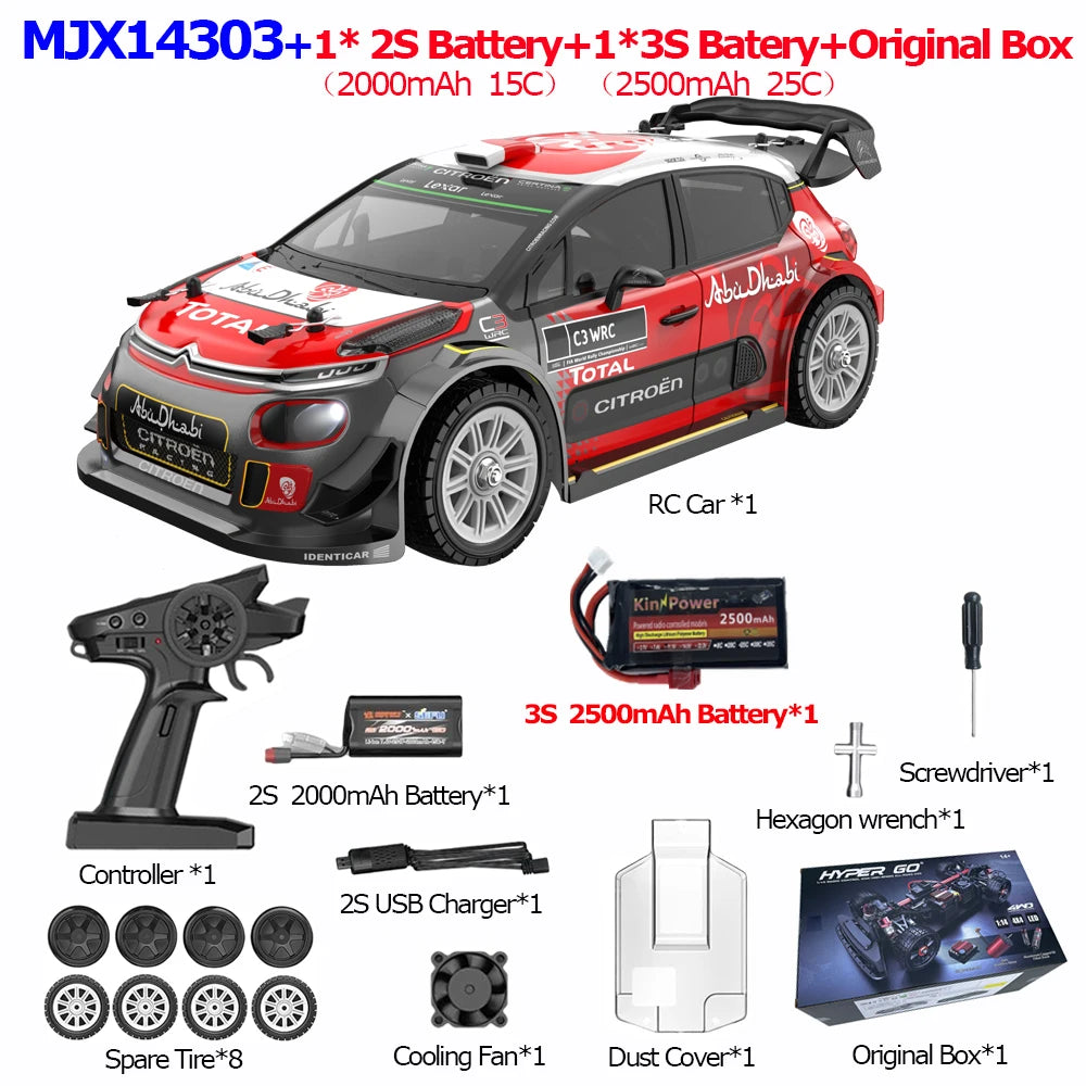 MJX 14301/14302/14303 1/14 RC Car — 55km/h Brushless HYPER GO 2.4G 4WD Off-Road High-Speed Remote Control Car Truck Hobby Toy