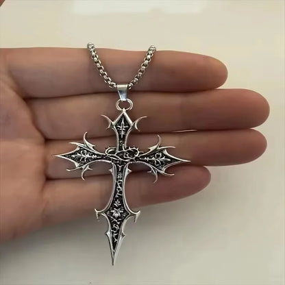 European & American Retro Gothic Cross Necklace – Unisex Hip-Hop Fashion Pendant for Men & Women, Street Style Trendsetter Jewelry Accessory