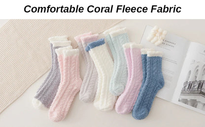 4 Pairs Women's Winter Fuzzy Socks – Thick Thermal Soft & Fluffy Slipper Socks for Home & Sleeping