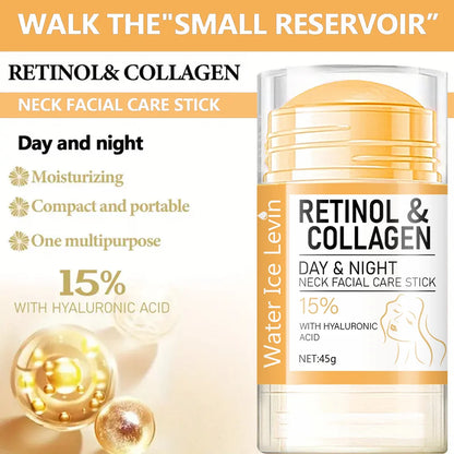 45g Retinol & Collagen Neck Cream Stick - Hydrating Day and Night Moisturizer for Smooth, Radiant-Looking Skin