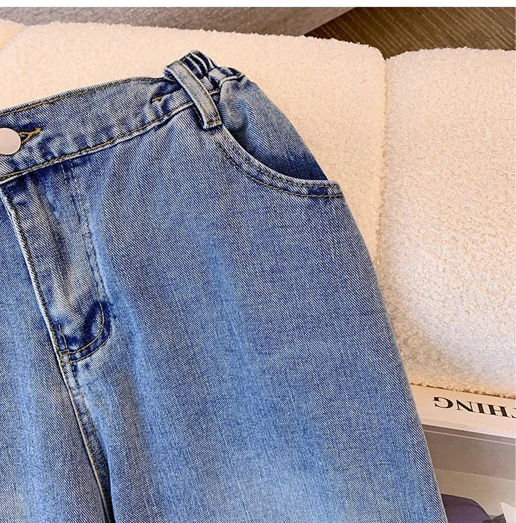 Plus Size Women’s Casual Jeans – Classic Black & Blue Washed Denim for Spring & Autumn, Comfortable & Versatile