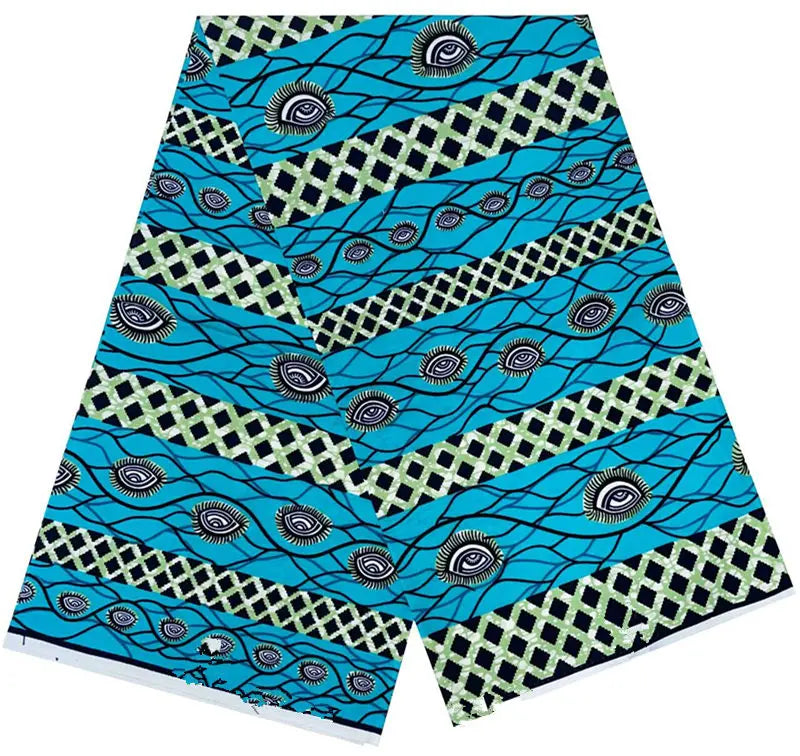Cotton Batik Ankara Fabric - 100% African Wax Print Bronzing Golden Fabric 6 Yards for Dresses & Crafts