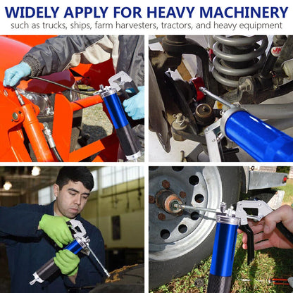 Manual Grip Grease Gun – 400CC Aluminum Alloy Mini Grease Injector, 6000-7000PSI with Flexible Hose